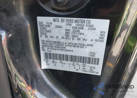 2006 Ford F-250 Lariat/Xl/Xlt z USA, uszkodzony, nr VIN 1FTSX21P76ED25414